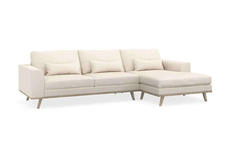 Copenhagen 4-sits Högervänd L-formad Divansoffa i Manchester - Beige - Möbler - Soffa - Divansoffor & schäslongsoffa