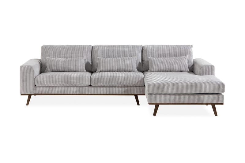 Copenhagen 4-sits Högervänd L-formad Divansoffa i Manchester - Ljusgrå - Möbler - Soffa - Divansoffor & schäslongsoffa