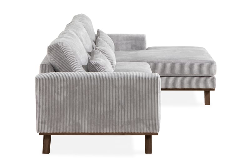 Copenhagen 4-sits Högervänd L-formad Divansoffa i Manchester - Ljusgrå - Möbler - Soffa - Divansoffor & schäslongsoffa