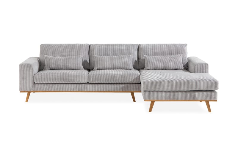 Copenhagen 4-sits Högervänd L-formad Divansoffa i Manchester - Ljusgrå - Möbler - Soffa - Divansoffor & schäslongsoffa