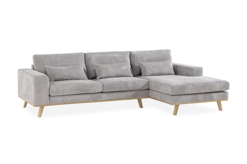 Copenhagen 4-sits Högervänd L-formad Divansoffa i Manchester - Ljusgrå - Möbler - Soffa - Divansoffor & schäslongsoffa