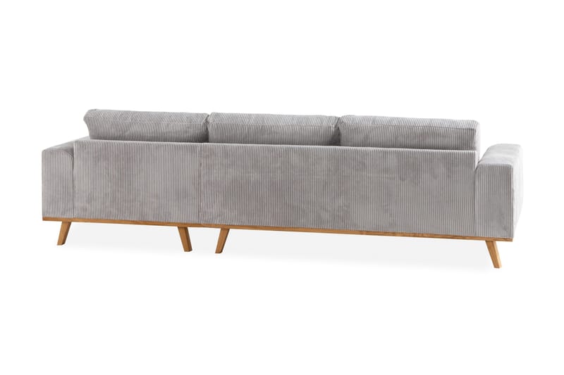 Copenhagen 4-sits Högervänd L-formad Divansoffa i Manchester - Ljusgrå - Möbler - Soffa - Divansoffor & schäslongsoffa