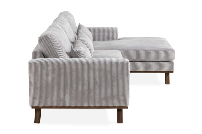 Copenhagen 4-sits Högervänd L-formad Divansoffa i Manchester - Ljusgrå - Möbler - Soffa - Divansoffor & schäslongsoffa