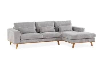 Copenhagen 4-sits Högervänd L-formad Divansoffa i Manchester - Ljusgrå - Möbler - Soffa - Divansoffor & schäslongsoffa