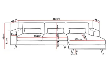 Copenhagen 4-sits Högervänd L-formad Divansoffa i Manchester - Ljusgrå - Möbler - Soffa - Divansoffor & schäslongsoffa