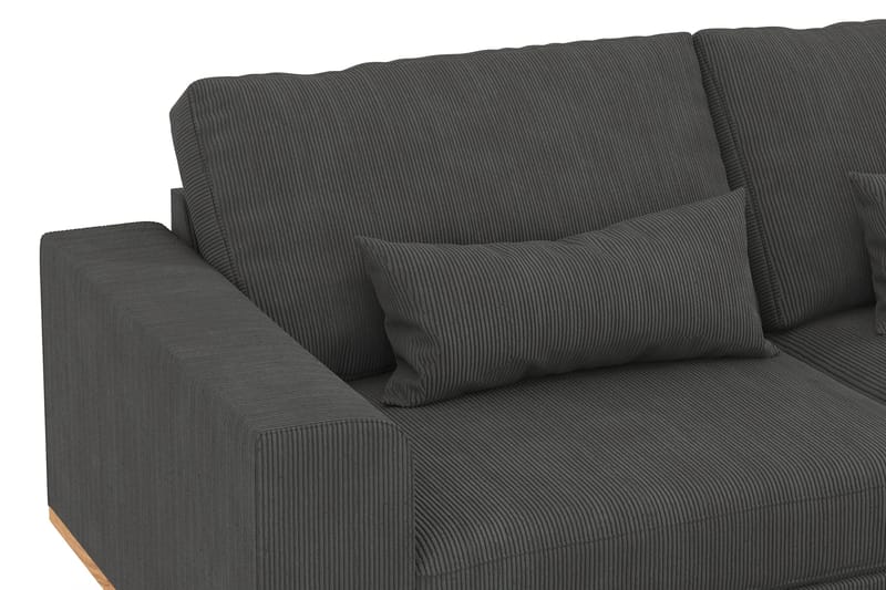 Copenhagen 4-sits Högervänd L-formad Divansoffa i Manchester - Mörkgrå - Möbler - Soffa - Divansoffor & schäslongsoffa