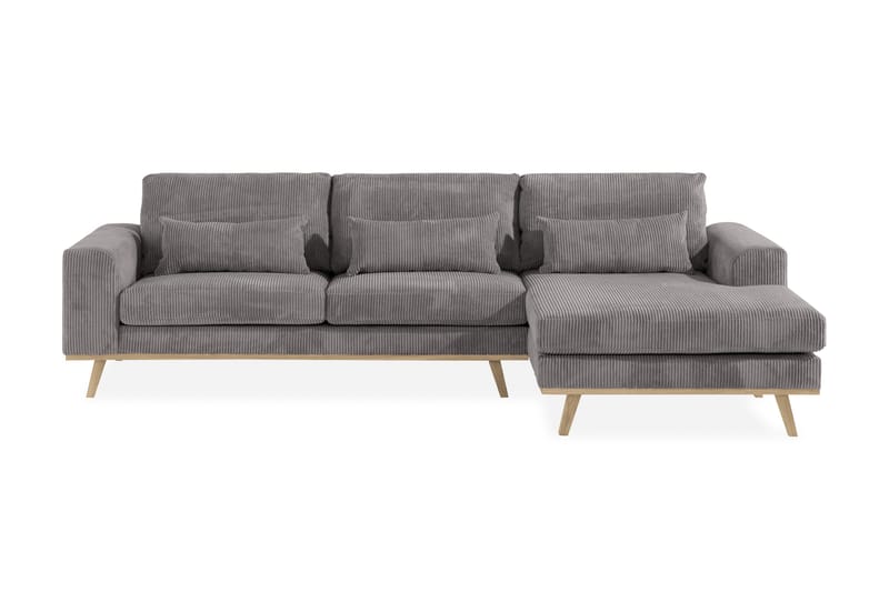 Copenhagen 4-sits Högervänd L-formad Divansoffa i Manchester - Mörkgrå - Möbler - Soffa - Divansoffor & schäslongsoffa