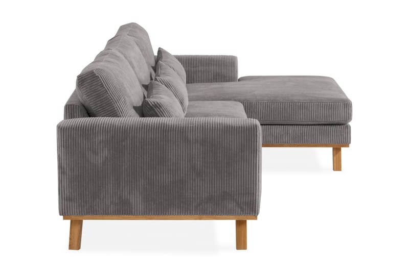 Copenhagen 4-sits Högervänd L-formad Divansoffa i Manchester - Mörkgrå - Möbler - Soffa - Divansoffor & schäslongsoffa