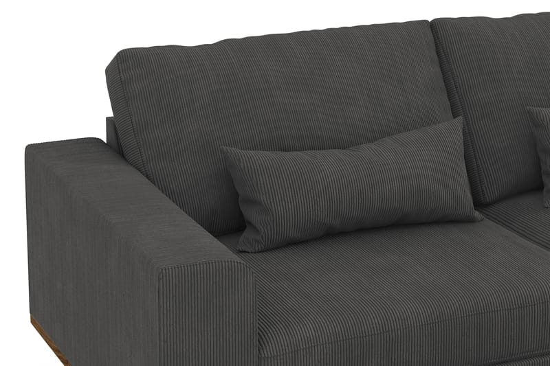 Copenhagen 4-sits Högervänd L-formad Divansoffa i Manchester - Mörkgrå - Möbler - Soffa - Divansoffor & schäslongsoffa
