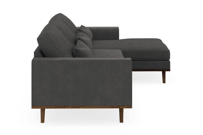 Copenhagen 4-sits Högervänd L-formad Divansoffa i Manchester - Mörkgrå - Möbler - Soffa - Divansoffor & schäslongsoffa