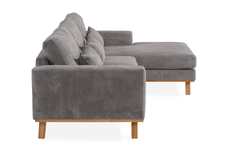 Copenhagen 4-sits Högervänd L-formad Divansoffa i Manchester - Mörkgrå - Möbler - Soffa - Divansoffor & schäslongsoffa