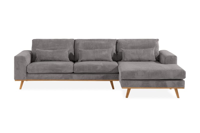 Copenhagen 4-sits Högervänd L-formad Divansoffa i Manchester - Mörkgrå - Möbler - Soffa - Divansoffor & schäslongsoffa