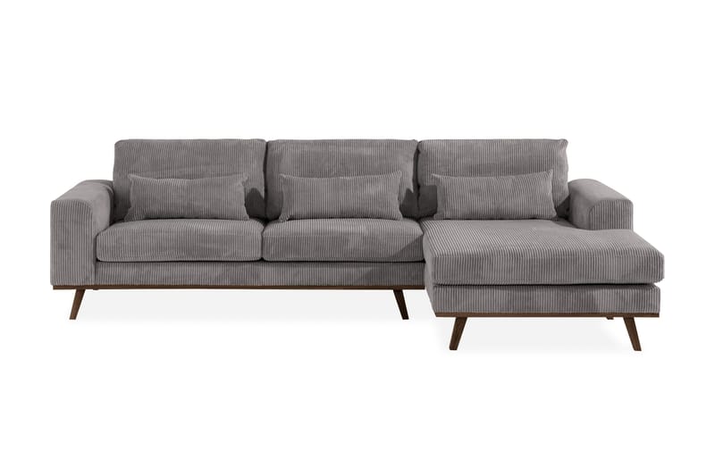 Copenhagen 4-sits Högervänd L-formad Divansoffa i Manchester - Mörkgrå - Möbler - Soffa - Divansoffor & schäslongsoffa