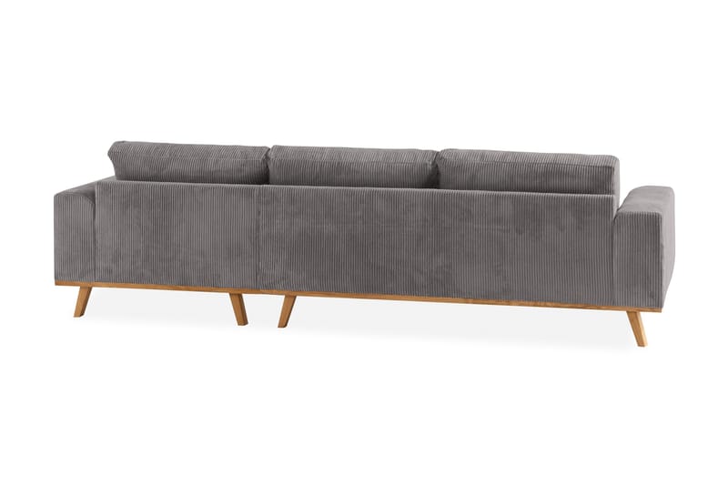 Copenhagen 4-sits Högervänd L-formad Divansoffa i Manchester - Mörkgrå - Möbler - Soffa - Divansoffor & schäslongsoffa