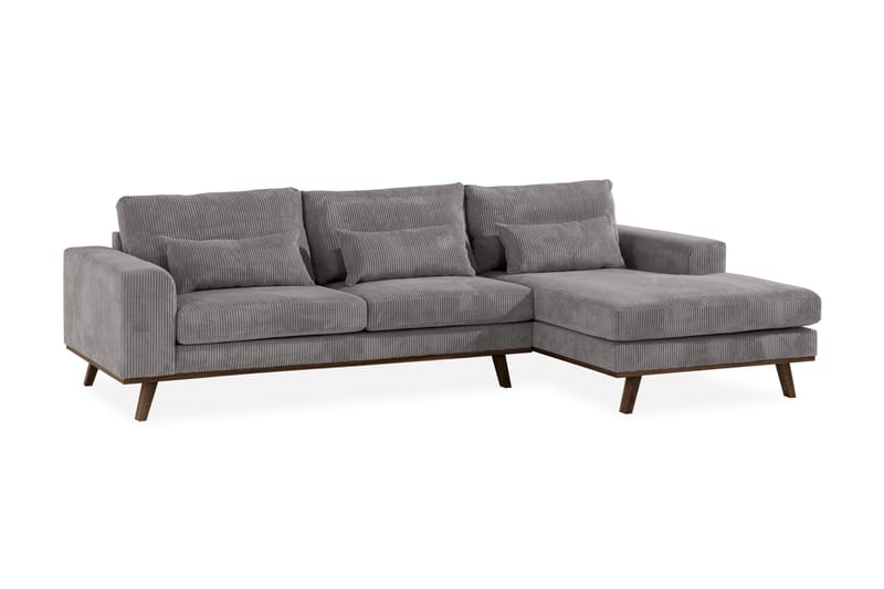 Copenhagen 4-sits Högervänd L-formad Divansoffa i Manchester - Mörkgrå - Möbler - Soffa - Divansoffor & schäslongsoffa