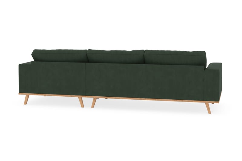 Copenhagen 4-sits Högervänd L-formad Divansoffa i Manchester - Mörkgrön - Möbler - Soffa - Divansoffor & schäslongsoffa