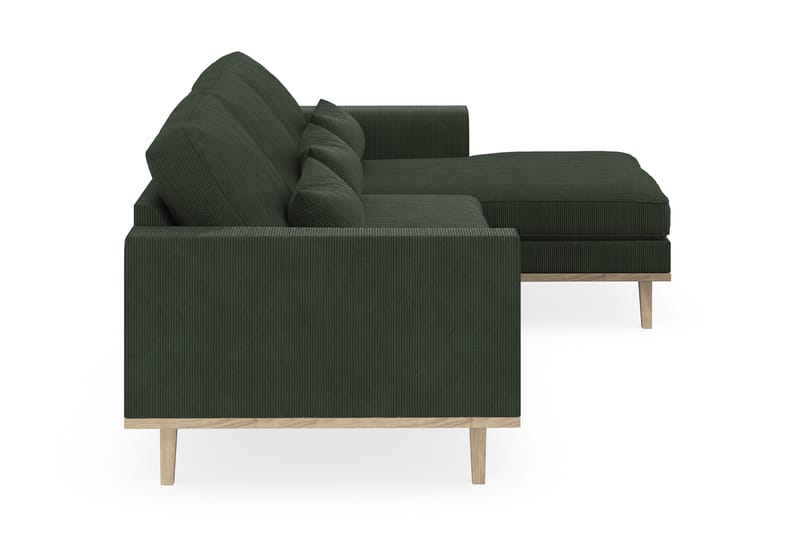 Copenhagen 4-sits Högervänd L-formad Divansoffa i Manchester - Mörkgrön - Möbler - Soffa - Divansoffor & schäslongsoffa
