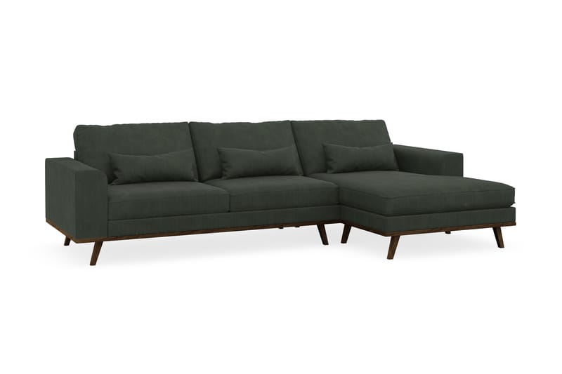 Copenhagen 4-sits Högervänd L-formad Divansoffa i Manchester - Mörkgrön - Möbler - Soffa - Divansoffor & schäslongsoffa