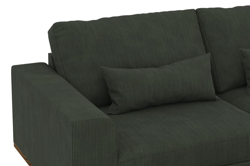 Copenhagen 4-sits Högervänd L-formad Divansoffa i Manchester - Mörkgrön - Möbler - Soffa - Divansoffor & schäslongsoffa