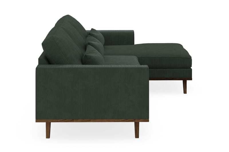 Copenhagen 4-sits Högervänd L-formad Divansoffa i Manchester - Mörkgrön - Möbler - Soffa - Divansoffor & schäslongsoffa