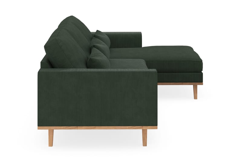Copenhagen 4-sits Högervänd L-formad Divansoffa i Manchester - Mörkgrön - Möbler - Soffa - Divansoffor & schäslongsoffa