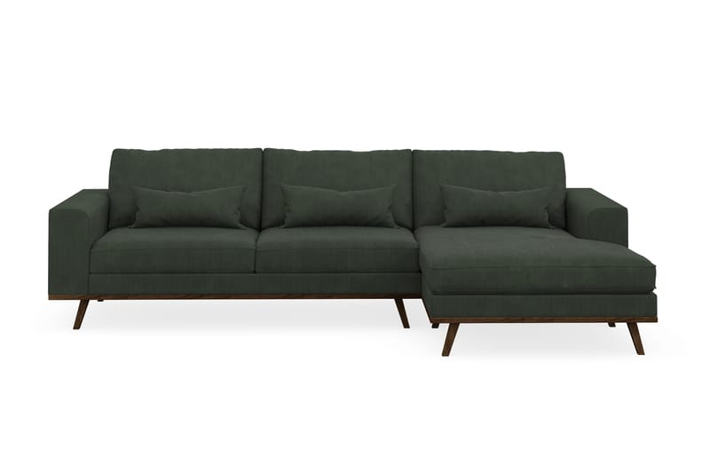 Copenhagen 4-sits Högervänd L-formad Divansoffa i Manchester - Mörkgrön - Möbler - Soffa - Divansoffor & schäslongsoffa