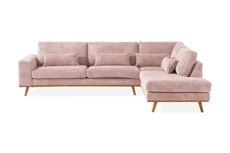 Copenhagen 4-sits Högervänd L-formad Divansoffa i Manchester - Rosa - Möbler - Soffa - Divansoffor & schäslongsoffa