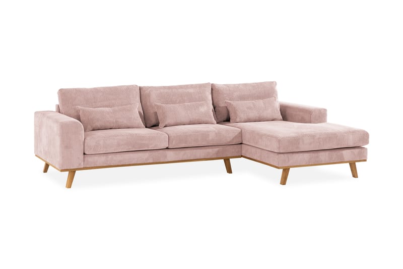 Copenhagen 4-sits Högervänd L-formad Divansoffa i Manchester - Rosa - Möbler - Soffa - Divansoffor & schäslongsoffa