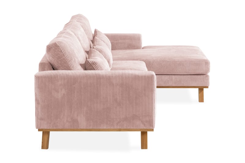 Copenhagen 4-sits Högervänd L-formad Divansoffa i Manchester - Rosa - Möbler - Soffa - Divansoffor & schäslongsoffa