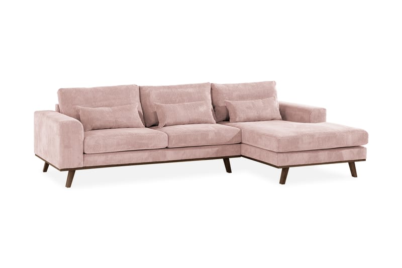Copenhagen 4-sits Högervänd L-formad Divansoffa i Manchester - Rosa - Möbler - Soffa - Divansoffor & schäslongsoffa