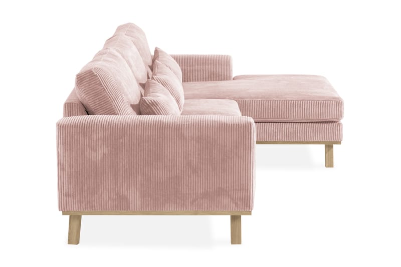 Copenhagen 4-sits Högervänd L-formad Divansoffa i Manchester - Rosa - Möbler - Soffa - Divansoffor & schäslongsoffa
