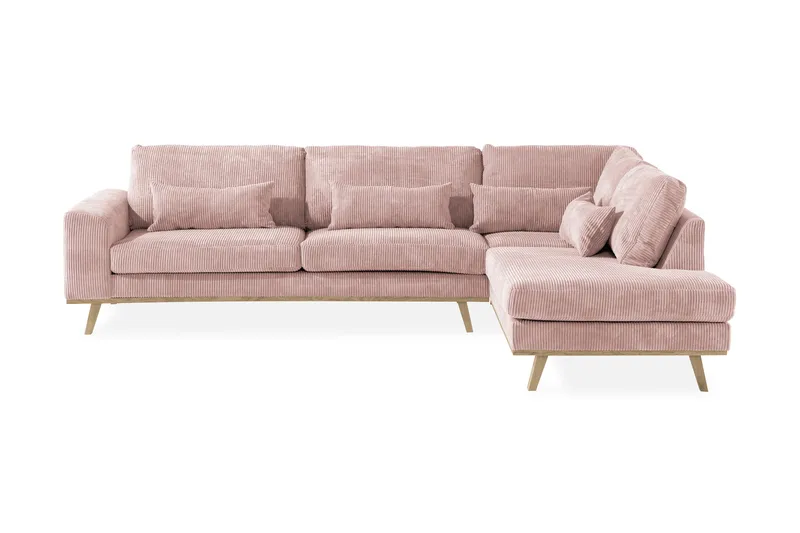 Copenhagen 4-sits Högervänd L-formad Divansoffa i Manchester - Rosa - Möbler - Soffa - Divansoffor & schäslongsoffa