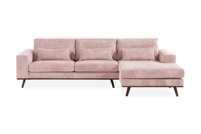 Copenhagen 4-sits Högervänd L-formad Divansoffa i Manchester - Rosa - Möbler - Soffa - Divansoffor & schäslongsoffa
