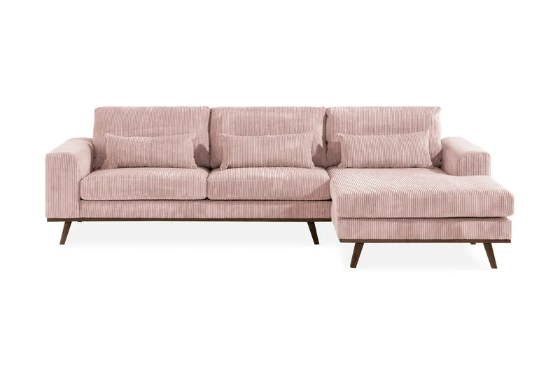 Copenhagen 4-sits Högervänd L-formad Divansoffa i Manchester - Rosa - Möbler - Soffa - Divansoffor & schäslongsoffa