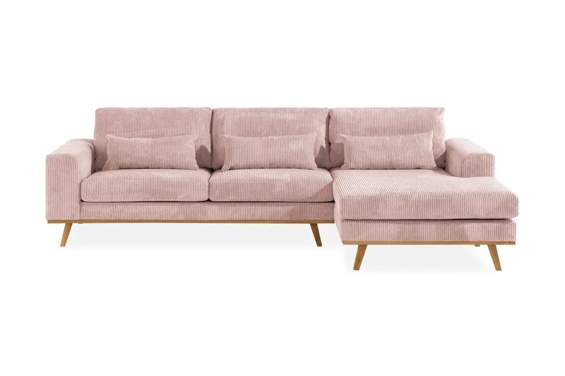 Copenhagen 4-sits Högervänd L-formad Divansoffa i Manchester - Rosa - Möbler - Soffa - Divansoffor & schäslongsoffa