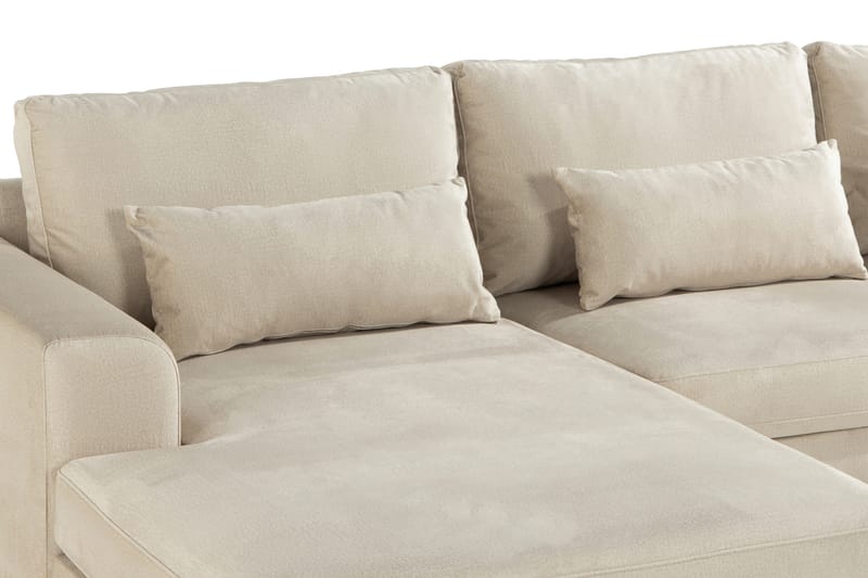 Copenhagen 4-sits Högervänd L-formad Divansoffa i Sammet - Beige - Möbler - Soffa - Divansoffor & schäslongsoffa