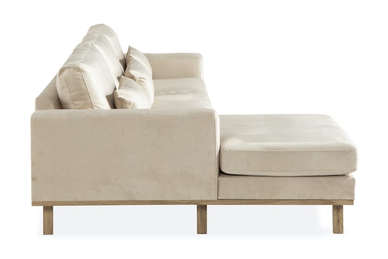 Copenhagen 4-sits Högervänd L-formad Divansoffa i Sammet - Beige - Möbler - Soffa - Divansoffor & schäslongsoffa