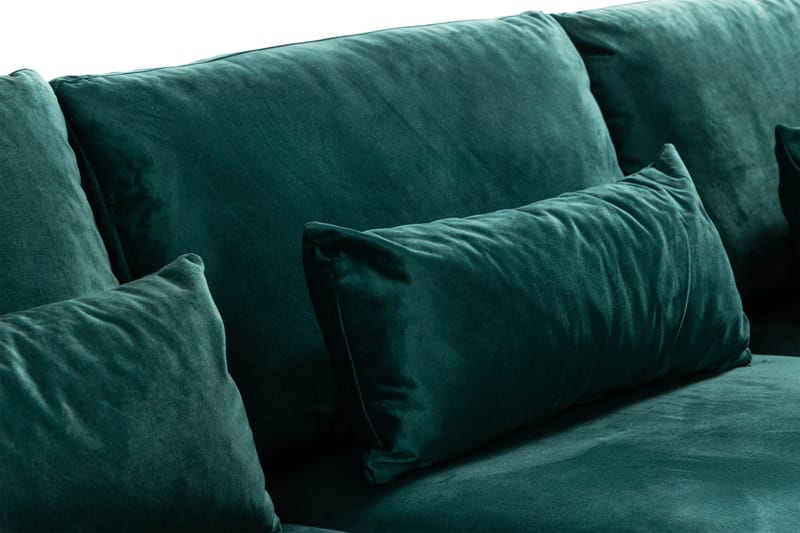 Copenhagen 4-sits Högervänd L-formad Divansoffa i Sammet - Grön - Möbler - Soffa - Divansoffor & schäslongsoffa