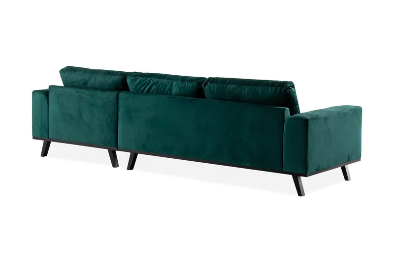 Copenhagen 4-sits Högervänd L-formad Divansoffa i Sammet - Grön - Möbler - Soffa - Divansoffor & schäslongsoffa