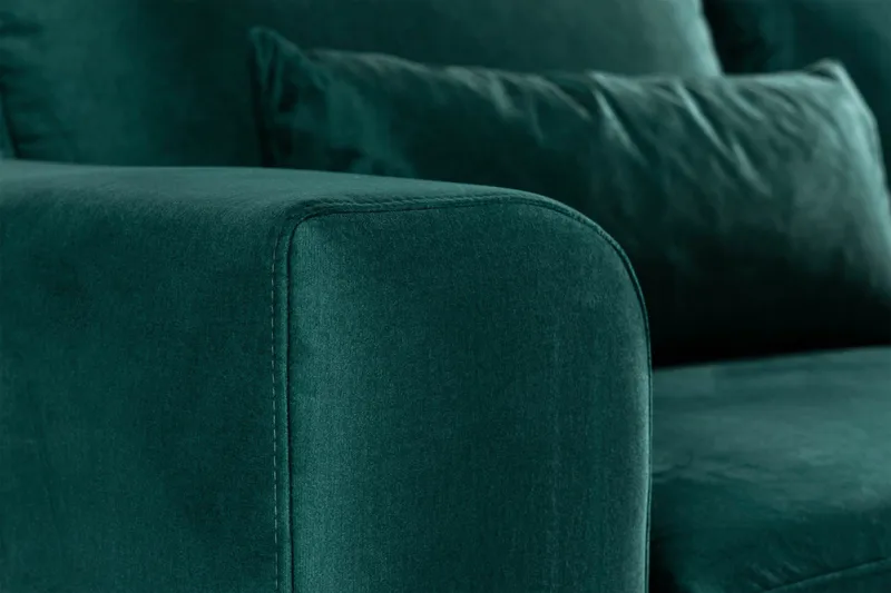 Copenhagen 4-sits Högervänd L-formad Divansoffa i Sammet - Grön - Möbler - Soffa - Divansoffor & schäslongsoffa