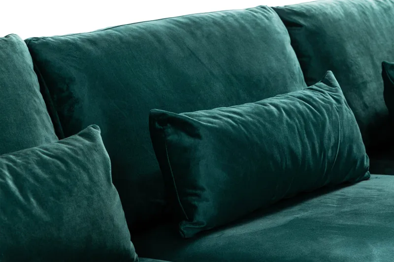 Copenhagen 4-sits Högervänd L-formad Divansoffa i Sammet - Grön - Möbler - Soffa - Divansoffor & schäslongsoffa