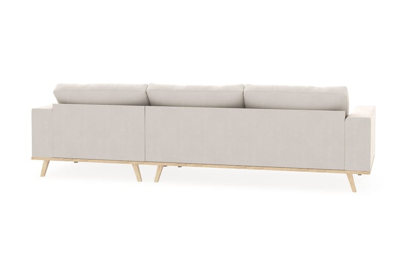 Copenhagen 4-sits Högervänd L-formad Divansoffa i Sammet - Krämvit - Möbler - Soffa - Divansoffor & schäslongsoffa