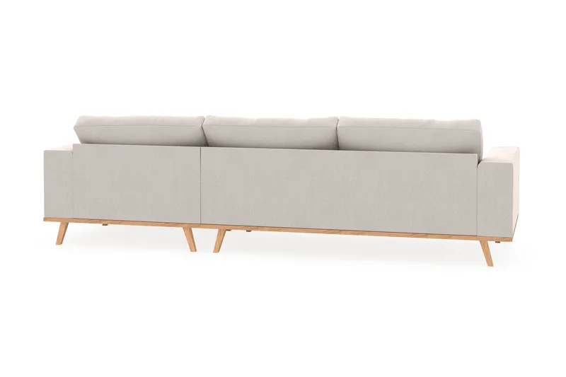 Copenhagen 4-sits Högervänd L-formad Divansoffa i Sammet - Krämvit - Möbler - Soffa - Divansoffor & schäslongsoffa