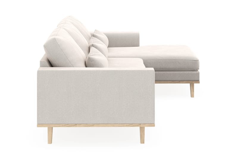 Copenhagen 4-sits Högervänd L-formad Divansoffa i Sammet - Krämvit - Möbler - Soffa - Divansoffor & schäslongsoffa