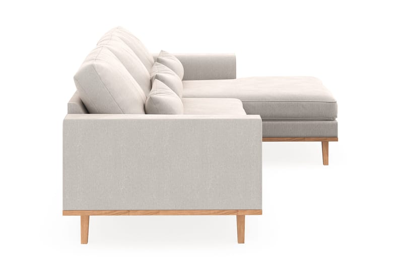 Copenhagen 4-sits Högervänd L-formad Divansoffa i Sammet - Krämvit - Möbler - Soffa - Divansoffor & schäslongsoffa