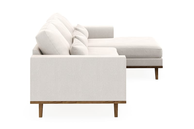 Copenhagen 4-sits Högervänd L-formad Divansoffa i Sammet - Krämvit - Möbler - Soffa - Divansoffor & schäslongsoffa