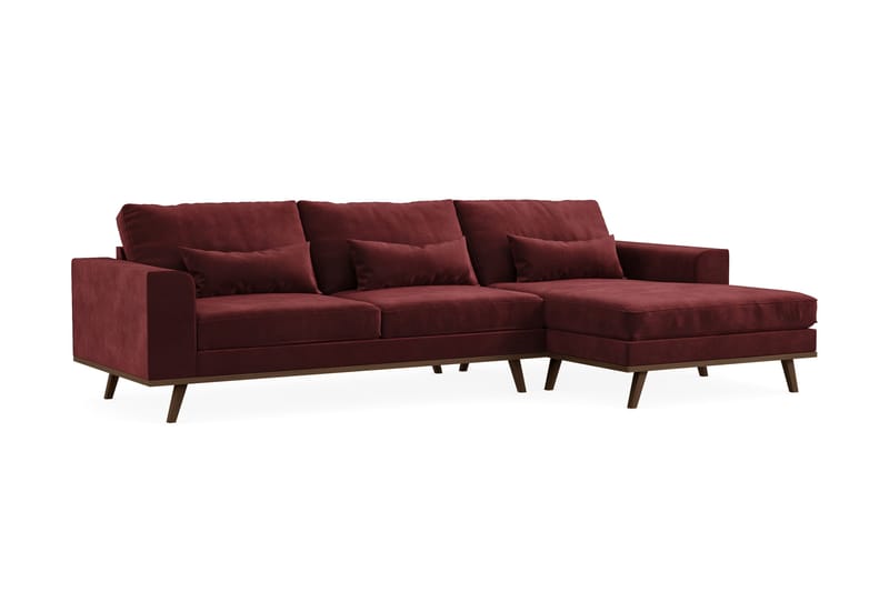 Copenhagen 4-sits Högervänd L-formad Divansoffa i Sammet - Lila - Möbler - Soffa - Divansoffor & schäslongsoffa