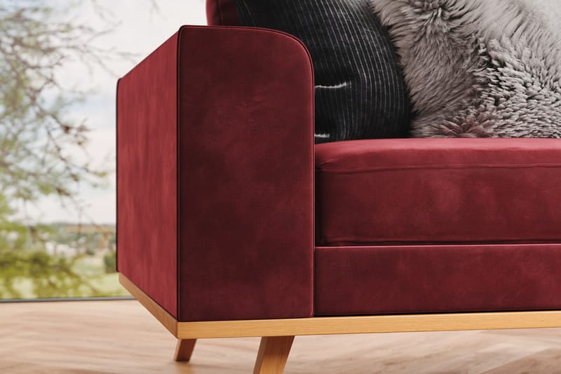 Copenhagen 4-sits Högervänd L-formad Divansoffa i Sammet - Lila - Möbler - Soffa - Divansoffor & schäslongsoffa