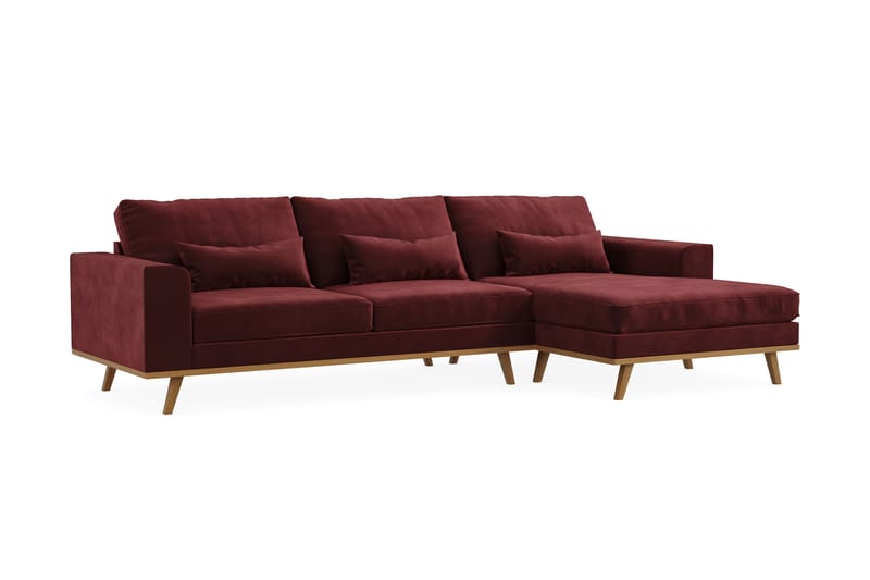 Copenhagen 4-sits Högervänd L-formad Divansoffa i Sammet - Lila - Möbler - Soffa - Divansoffor & schäslongsoffa