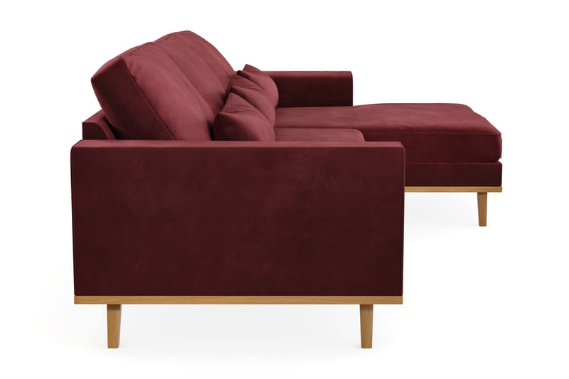 Copenhagen 4-sits Högervänd L-formad Divansoffa i Sammet - Lila - Möbler - Soffa - Divansoffor & schäslongsoffa